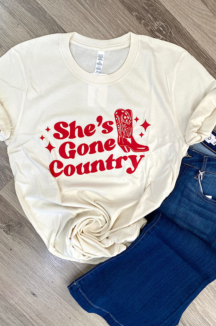 She's Gone Country Natural Tee