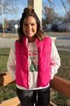 Poppi Pinks Reversible Zip Up Puffer Vest