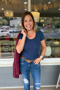 Sarah Ribbed Round Neck Tee {5 colors}