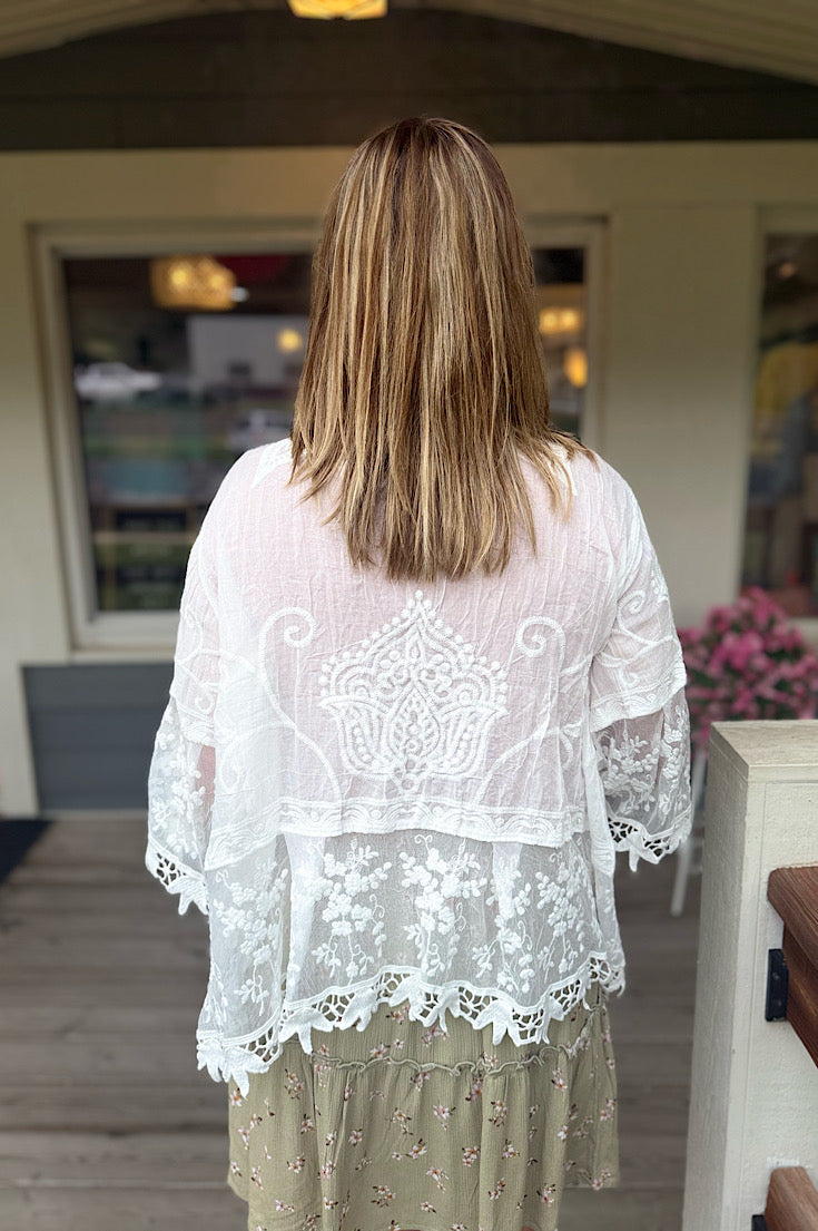 Robin Lace Trim Cardigan