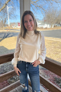 Sadie Ivory Polka Dot Sleeve Sweater