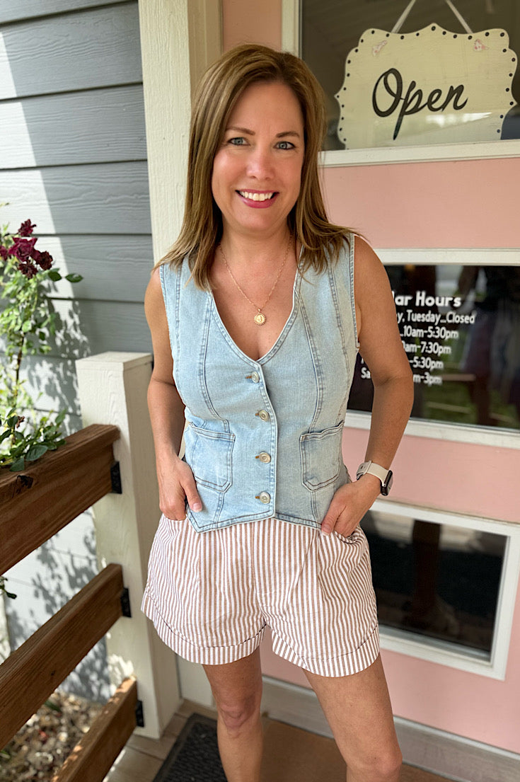 Colbey Stripe Tailored Shorts {2 colors}