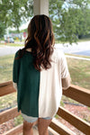 Ainsley Hunter Green Colorblock Sweater