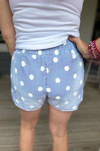 Perry Blue Polka Dot Active Shorts