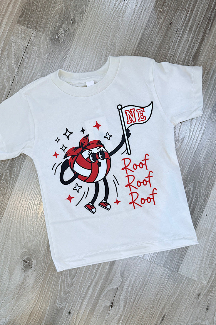 Retro Volleyball Roof Roof Tee-Youth