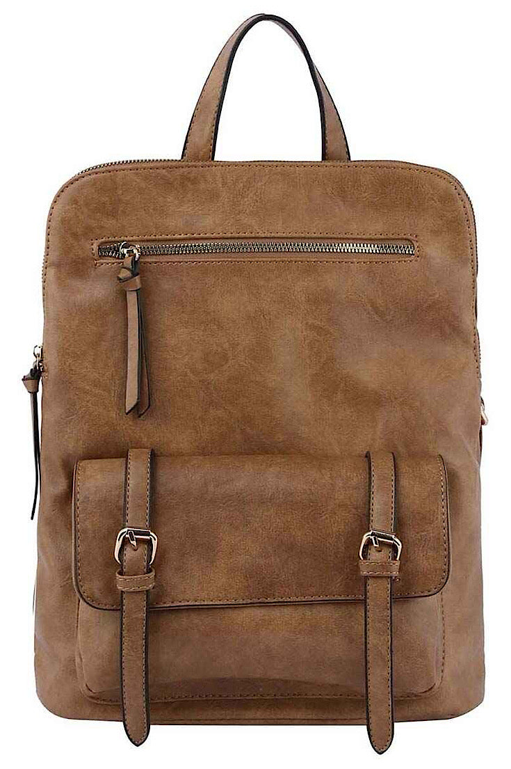 The Kacelyn Buckle Flap Backpack {3 Colors}