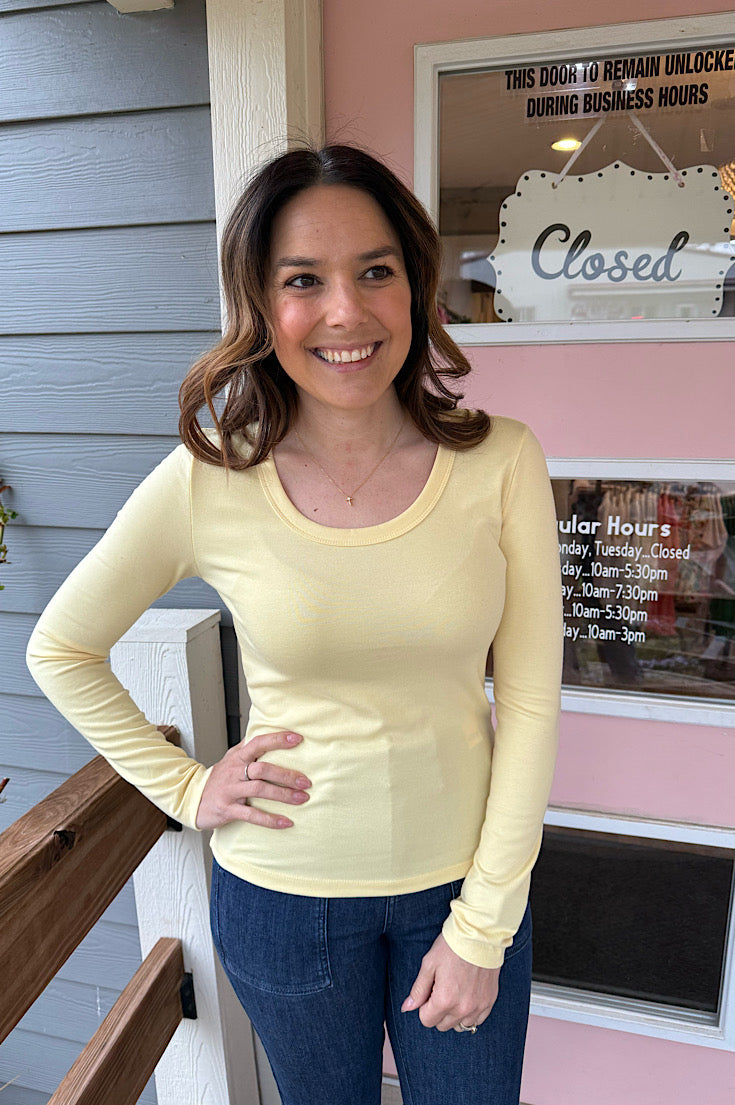 Milo Butter Soft Yellow Long Sleeve Tee