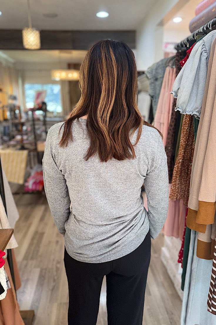 Sharron Heathered Grey So Soft Dolman Top
