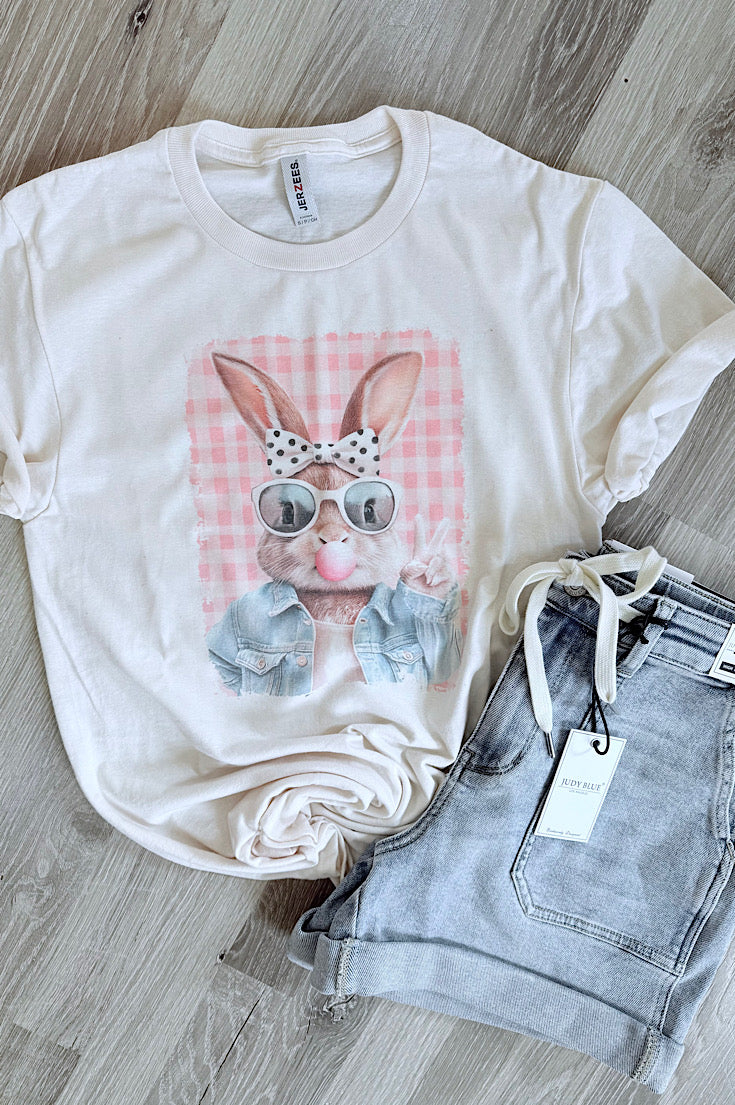 Bunny Blowing Bubble Tee