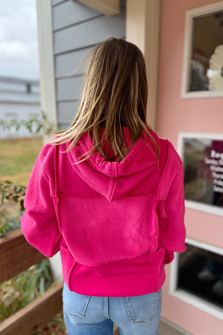 Arlyn Fuchsia Fleece Hoodie