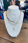 Gold Triple Layer Initial Necklace