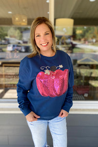 Pink Sequin Pumpkin Sweatshirt