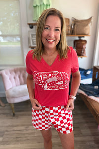 Jackson Red & White Checkered Shorts