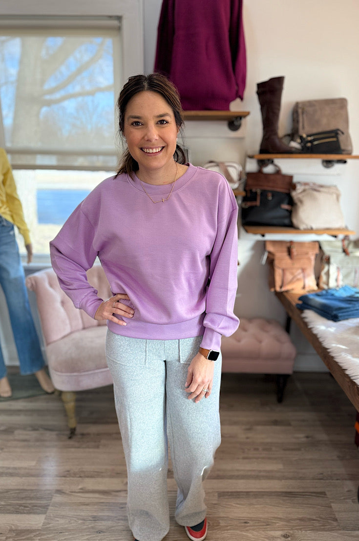 Liam Wide Leg Heather Gray Corded Pants