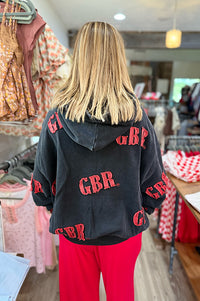 Washed Black GBR Stitch Hoodie