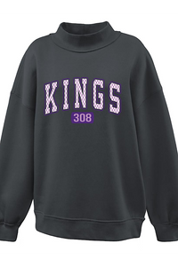 308 Kings Checker Print Mock Neck Sweatshirt - 2 colors