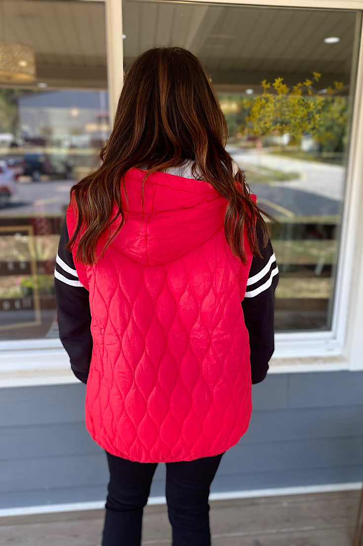 Pacey Red Quilted Packable Vest