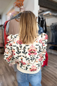 Tenley Quilted Floral Puff Sleeve Sweatshirt