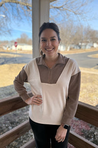 Hayes Colorblock Ribbed 1/4 Zip