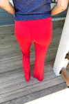 Darby True Red Flare Leggings