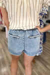 Louis Elastic Waist Chambray Shorts