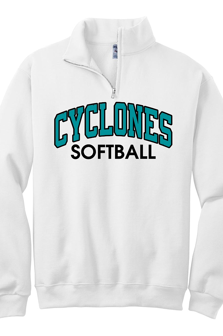 Cyclones Softball White 1/4 zip