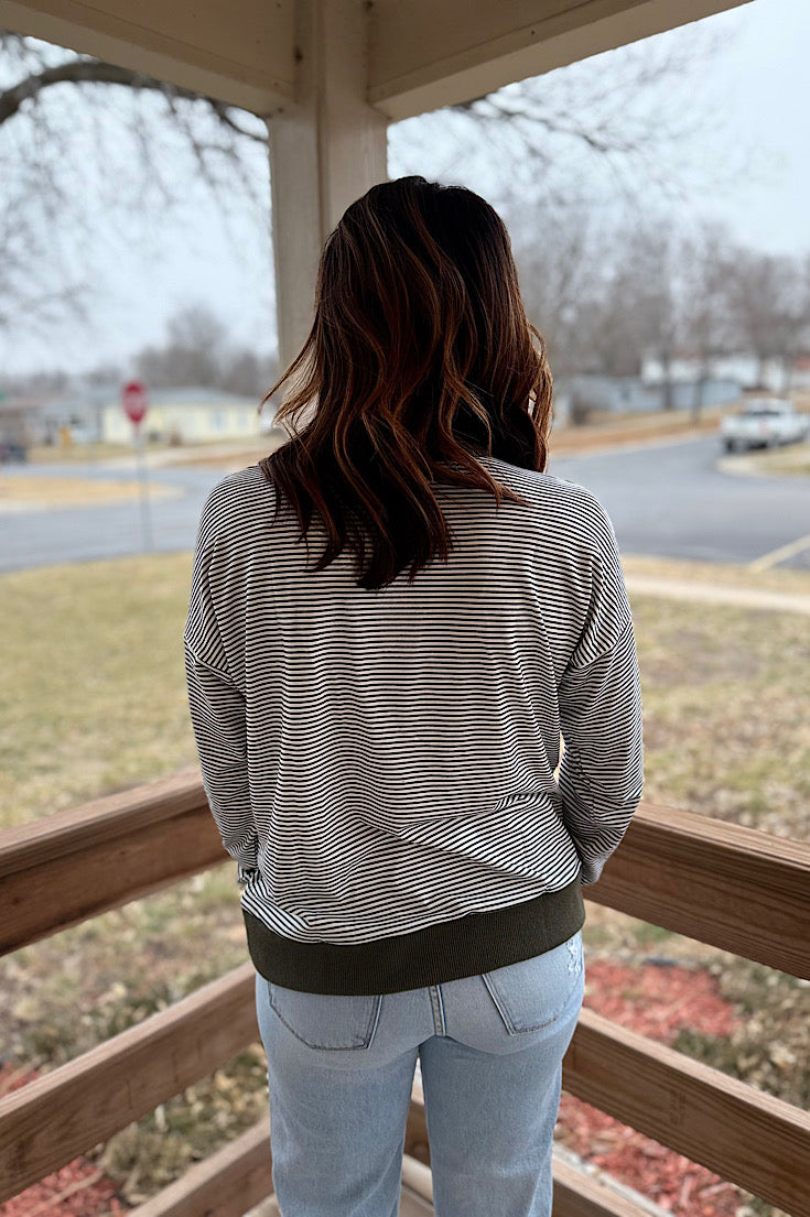 Stacy Stripe Long Sleeve Pullover
