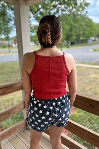 Lincoln Navy Star Denim Shorts