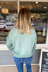Genny Pine Green Burnout Waist Length Sweatshirt