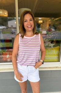Harper Lavender Stripe Tank