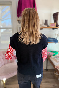 Vera Black Sweater Vest Top