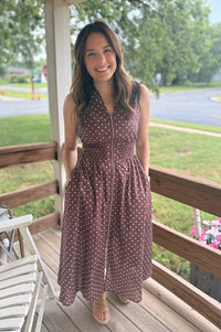 Meadow Long Polka Dot Dress