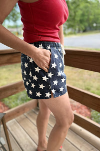 Lincoln Navy Star Denim Shorts