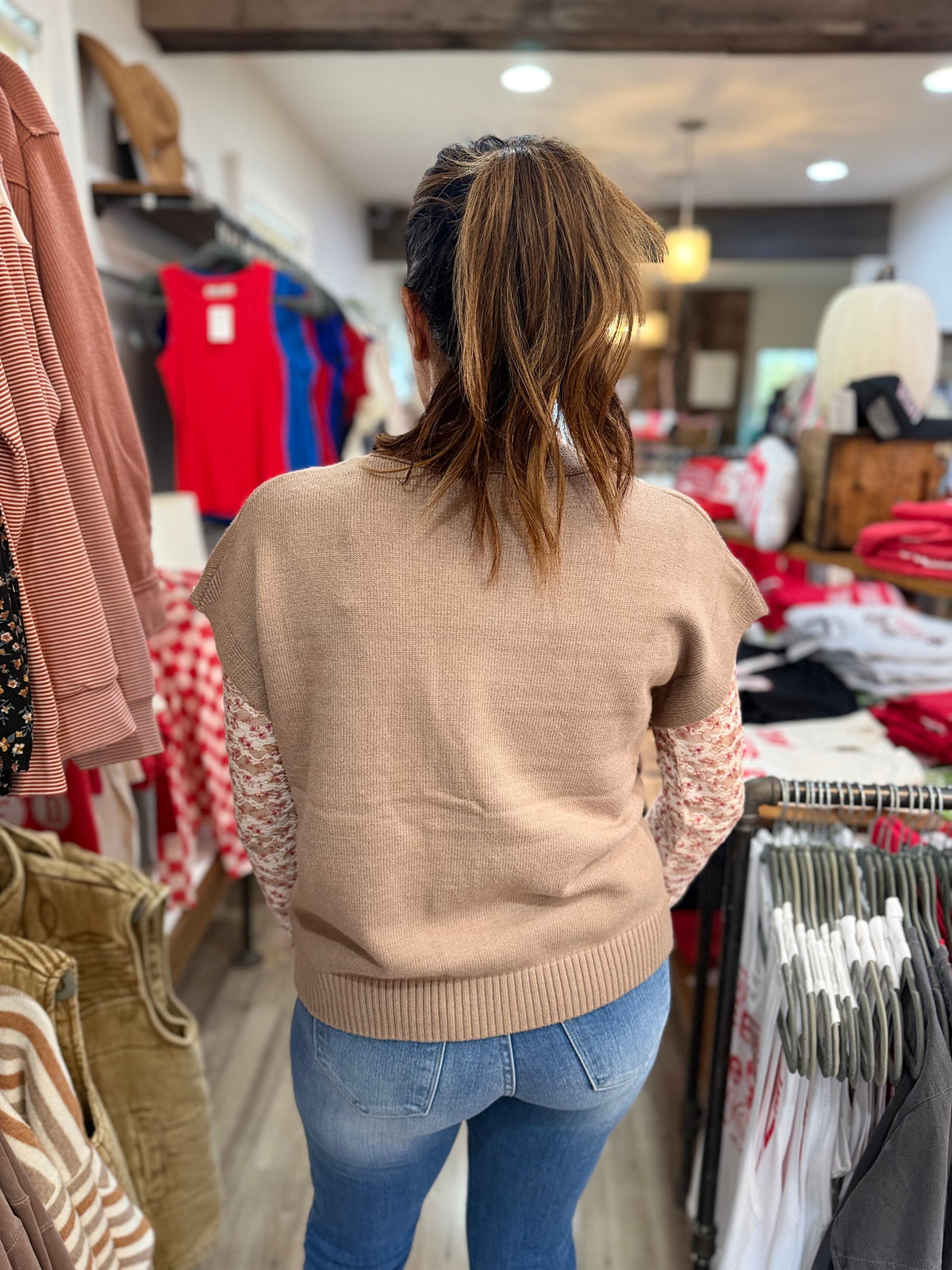 Gunner Taupe Button Up Sweater Vest