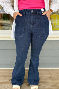 Jaxon Judy Blue Dark Wash Flare Denim