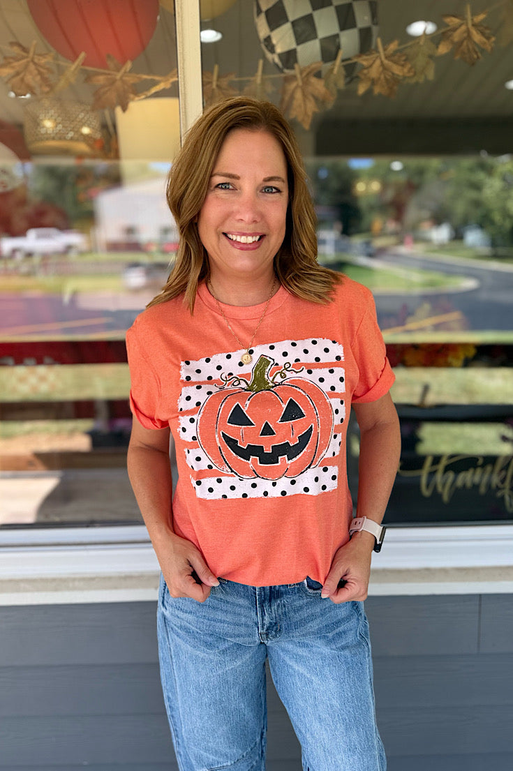 Jack-O Heather Orange Stripe Tee