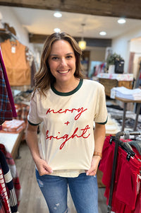 Merry + Bright Ringer Tee