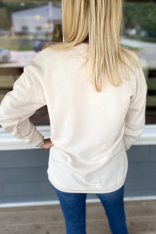 Happy Skeleton Natural Sweatshirt Crew