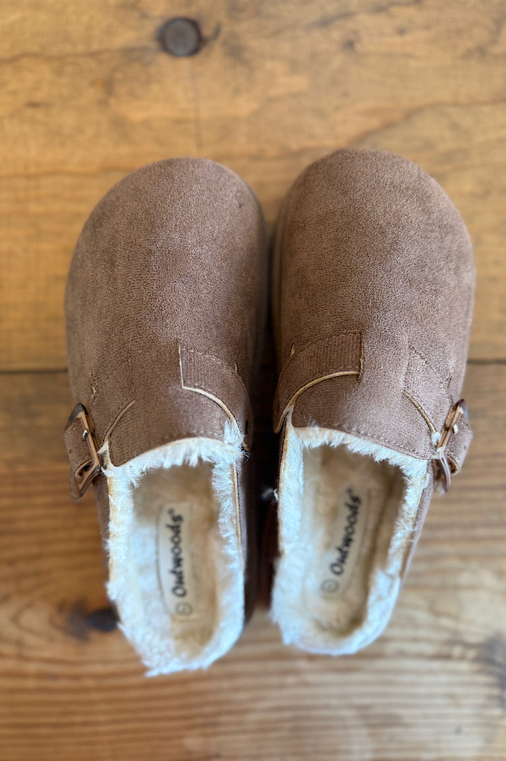 Oakley Dark Taupe Fur Lined Clog