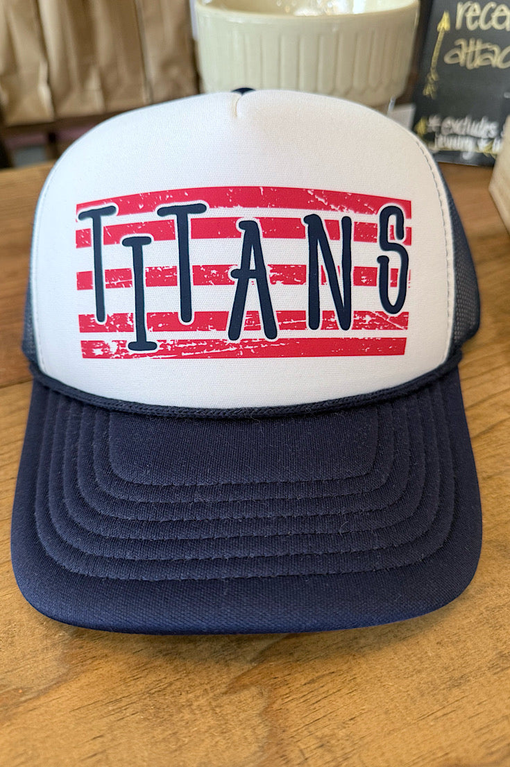 Titans Vintage Stripe Foam Trucker Hat
