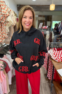 Washed Black GBR Stitch Hoodie