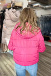 Paislyn Faux Fur Hood Pink Puffer Jacket