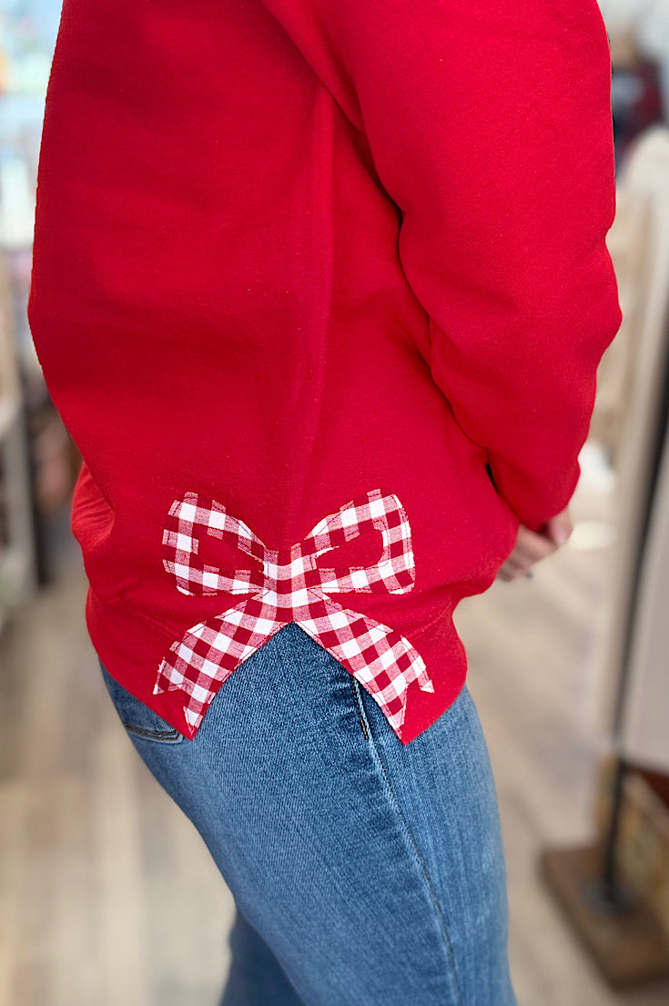 Red Side Bow Sweatshirt