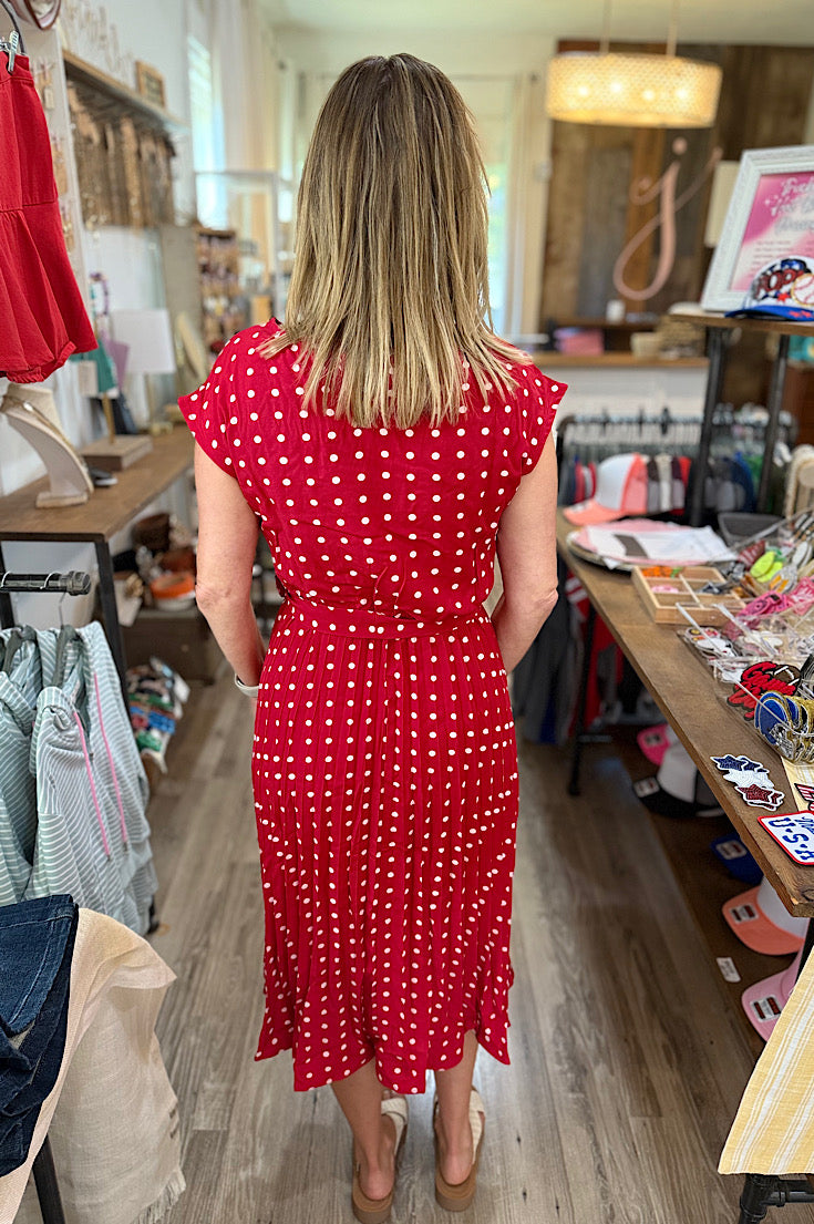 Harlow Red Dot Dress