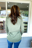 Mia Olive Microstripe Top