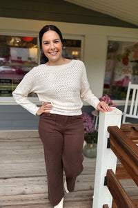 Boone Chocolate Bow Patch Pocket Pants