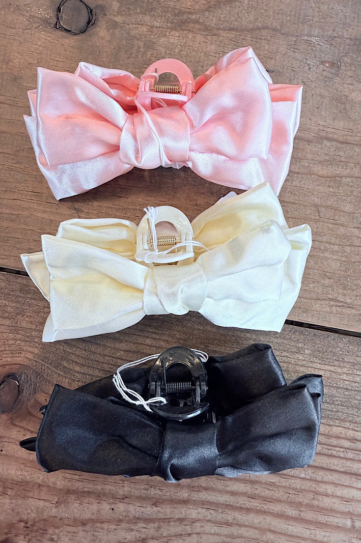 Satin Bow Claw Clip {3 colors}