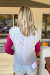 Rissa Grey Cable Knit Sweater Vest