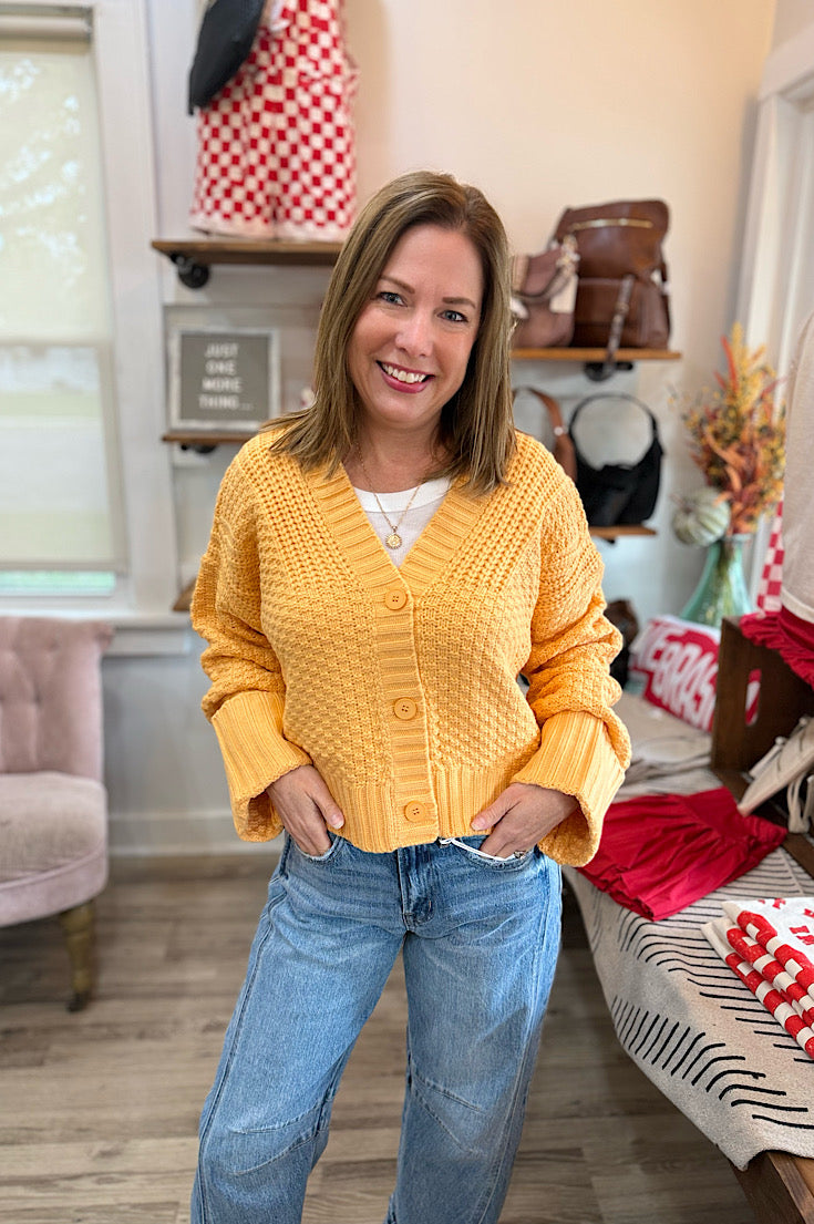 Ash Tangerine Button Up Sweater Cardigan