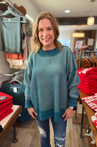 Haley Exposed Seam Two Tone Sweater {2 colors}